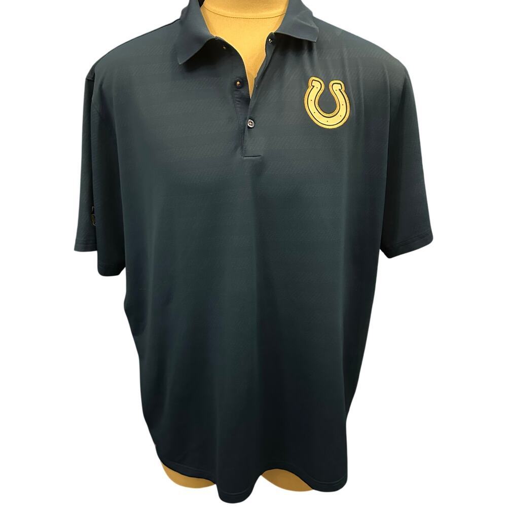 NFL Nike Dri Fit Blue Vintage Indianapolis Colts Short Sleeve Polo- 2XL